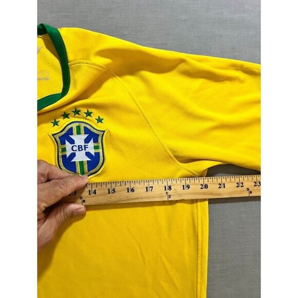 CBF Brazil Home Nike DRI-FIT Jersey Mens Large Yellow Short Sleeve. - Picture 13 of 15
